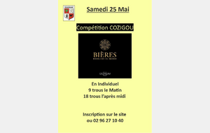 Samedi 25 MAI Compétition COZIGOU 